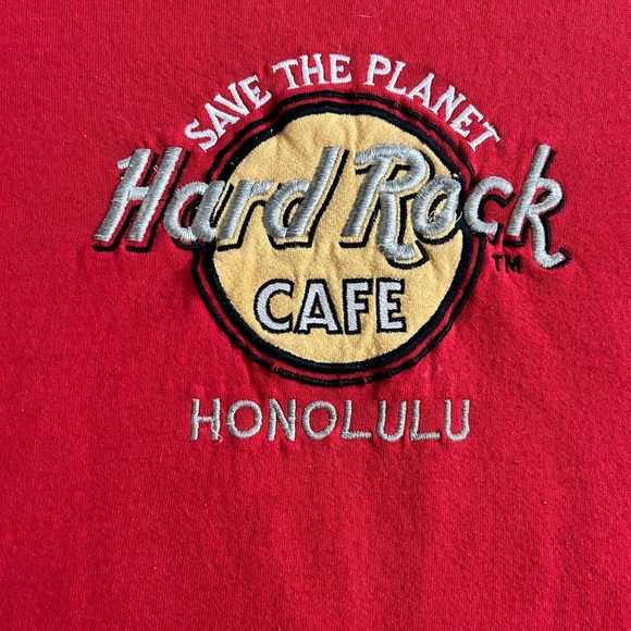 Vintage 90s Hard Rock Cafe Save the Planet Crewneck Sweatshirt Honolulu - Picture 4 of 7